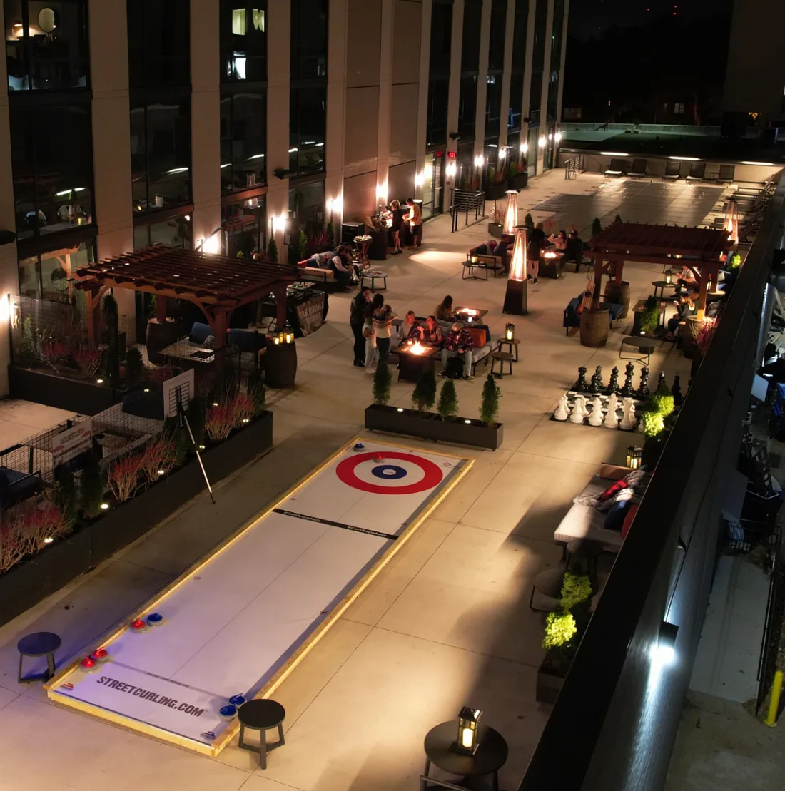 Le Meridien Chalet Pop Up Bar with Curling Rink